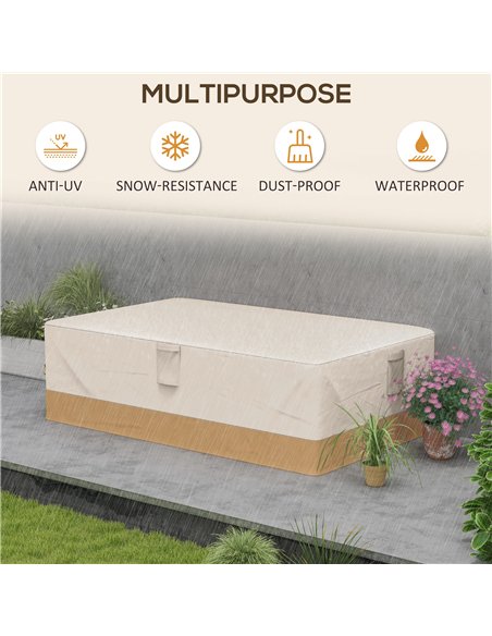 Outsunny Garden Furniture Covers Waterproof, 600D Oxford Outdoor Furniture Cover with 4 Air Vents, 275 x 208 x 78 cm, Beige - pic 196698 | FastDaddyshop