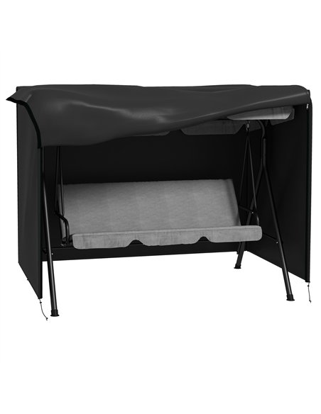 Outsunny 205 x 124cm Three-Seater Swing Chair Protective Cover Black - pic 196702 | FastDaddyshop