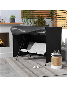 Outsunny 205 x 124cm Three-Seater Swing Chair Protective Cover Black 2