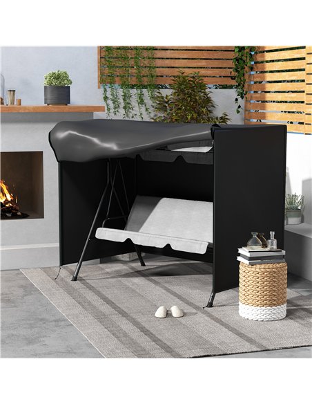 Outsunny 205 x 124cm Three-Seater Swing Chair Protective Cover Black - pic 196703 | FastDaddyshop