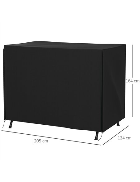 Outsunny 205 x 124cm Three-Seater Swing Chair Protective Cover Black - pic 196704 | FastDaddyshop