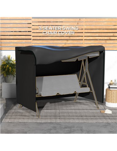 Outsunny 205 x 124cm Three-Seater Swing Chair Protective Cover Black