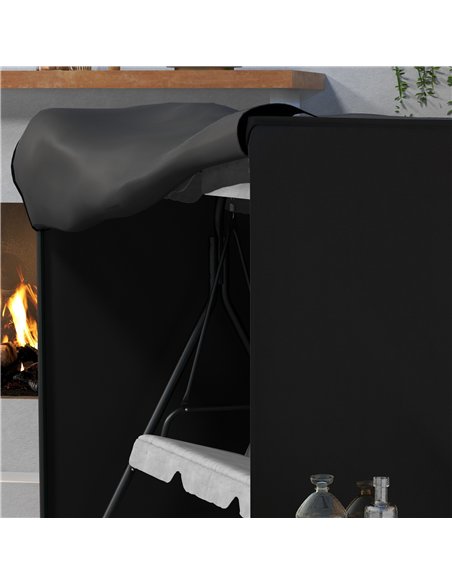 Outsunny 205 x 124cm Three-Seater Swing Chair Protective Cover Black - pic 196708 | FastDaddyshop