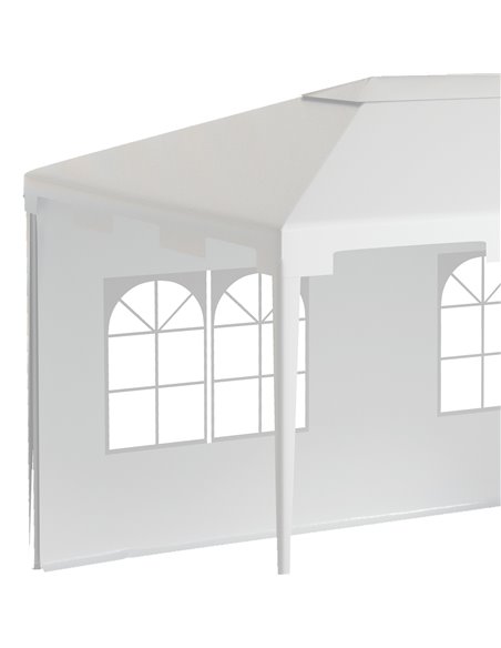 Outsunny 3 x 4 m Garden Gazebo Shelter Marquee Party Tent with 2 Sidewalls for Patio Yard Outdoor, White - pic 19671 | FastDaddyshop