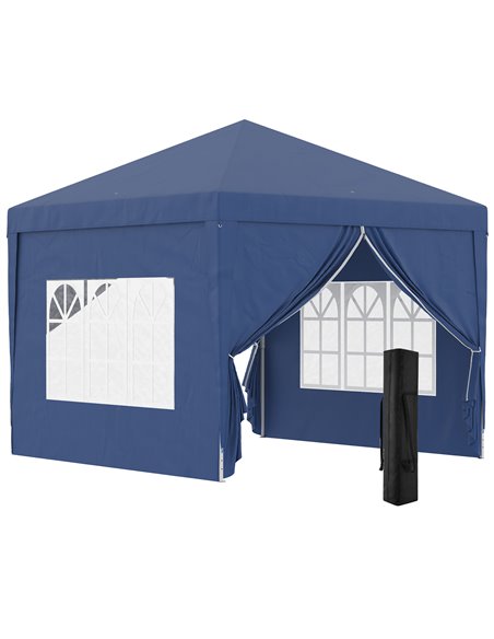 Outsunny 3x3M Pop Up Water Resistant Gazebo with Carry Bag, Blue - pic 19672 | FastDaddyshop