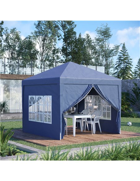 Outsunny 3x3M Pop Up Water Resistant Gazebo with Carry Bag, Blue - pic 19673 | FastDaddyshop