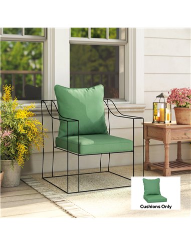 Outsunny Seat and Back Padded Cushion Set, CUSHION ONLY - Green