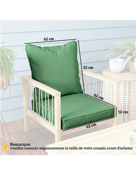 Outsunny Seat and Back Padded Cushion Set, CUSHION ONLY - Green - pic 196731 | FastDaddyshop