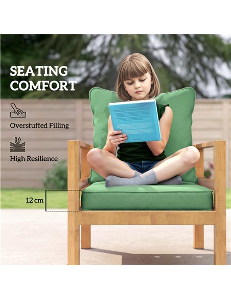 Outsunny Seat and Back Padded Cushion Set, CUSHION ONLY - Green - pic 196732 | FastDaddyshop