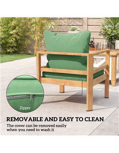 Outsunny Seat and Back Padded Cushion Set, CUSHION ONLY - Green