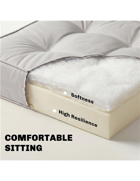Outsunny Set of 4 Garden Seat Cushion with Ties, 42 x 42cm Replacement Dining Chair Seat Pad, Light Grey - pic 196741 | FastDaddyshop
