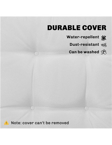 Outsunny Set of 4 Garden Seat Cushion with Ties, 42 x 42cm Replacement Dining Chair Seat Pad, Light Grey