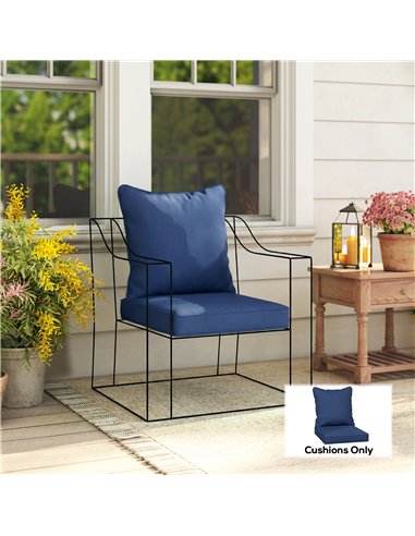 Outsunny Seat and Back Padded Cushion Set, CUSHION ONLY - Dark Blue
