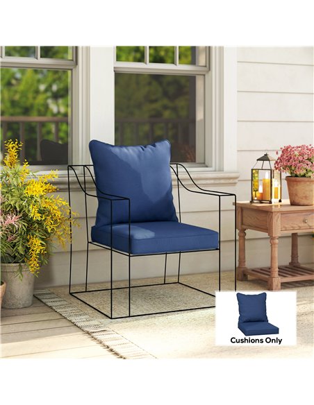 Outsunny Seat and Back Padded Cushion Set, CUSHION ONLY - Dark Blue - pic 196757 | FastDaddyshop