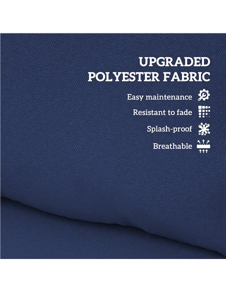 Outsunny Seat and Back Padded Cushion Set, CUSHION ONLY - Dark Blue - pic 196760 | FastDaddyshop