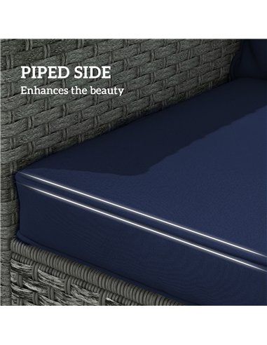 Outsunny Seat and Back Padded Cushion Set, CUSHION ONLY - Dark Blue