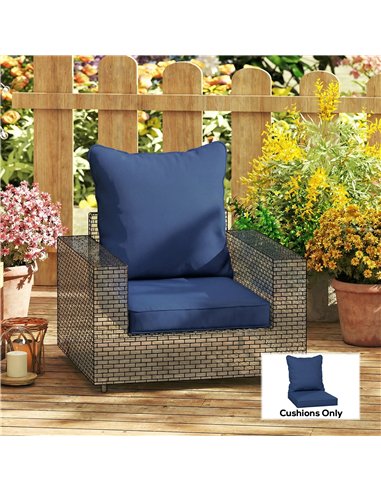 Outsunny Seat and Back Padded Cushion Set, CUSHION ONLY - Dark Blue