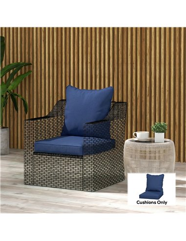 Outsunny Seat and Back Padded Cushion Set, CUSHION ONLY - Dark Blue