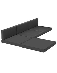 Outsunny 7-Piece Patio Furniture Cushions, Outdoor Loveseat Cushion with Removable Covers for Rattan Furniture, 60x60 cm, Black