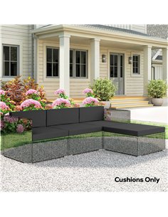 Outsunny 7-Piece Patio Furniture Cushions, Outdoor Loveseat Cushion with Removable Covers for Rattan Furniture, 60x60 cm, Black 2