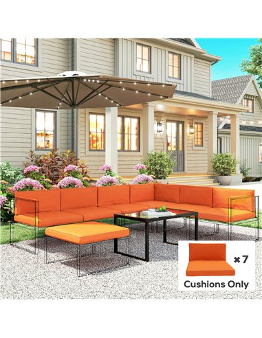 Outsunny 14-piece Dining Set Cushions - Orange