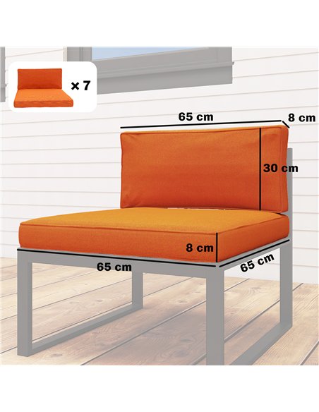 Outsunny 14-piece Dining Set Cushions - Orange - pic 196776 | FastDaddyshop