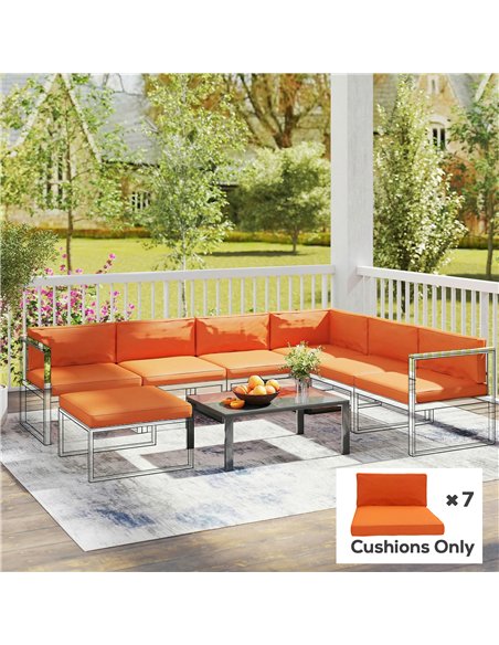 Outsunny 14-piece Dining Set Cushions - Orange - pic 196780 | FastDaddyshop