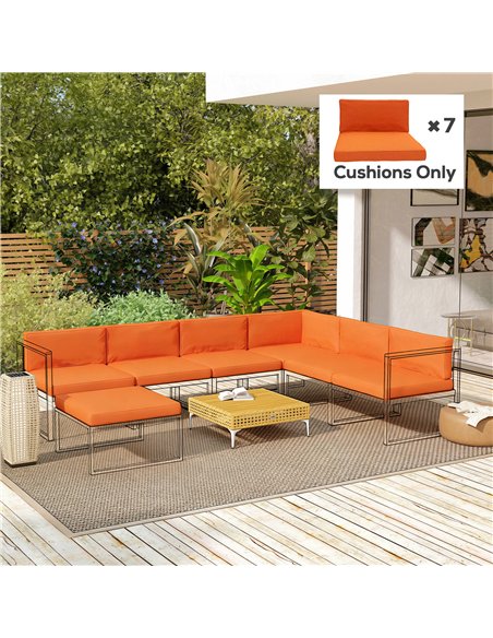 Outsunny 14-piece Dining Set Cushions - Orange - pic 196782 | FastDaddyshop