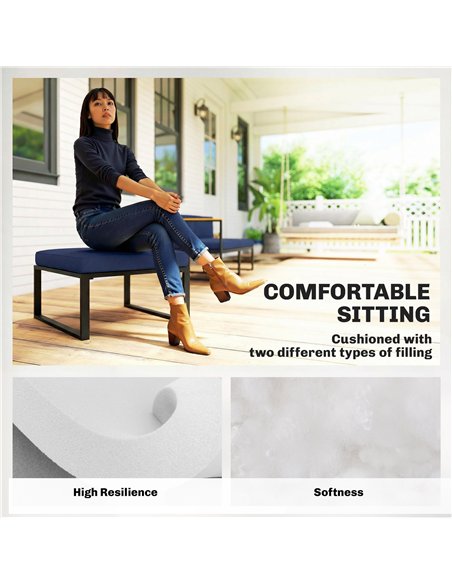Outsunny 14-piece Dining Set Cushions - Dark Blue - pic 196786 | FastDaddyshop