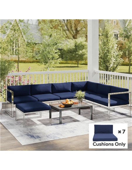 Outsunny 14-piece Dining Set Cushions - Dark Blue - pic 196789 | FastDaddyshop