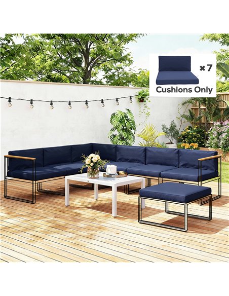 Outsunny 14-piece Dining Set Cushions - Dark Blue - pic 196790 | FastDaddyshop
