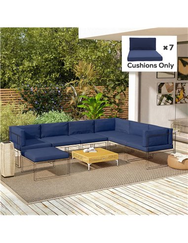 Outsunny 14-piece Dining Set Cushions - Dark Blue