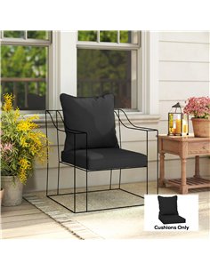 Outsunny Seat and Back Padded Cushion Set, CUSHION ONLY - Black 2