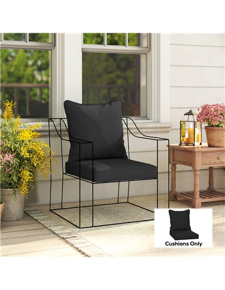 Outsunny Seat and Back Padded Cushion Set, CUSHION ONLY - Black - pic 196793 | FastDaddyshop