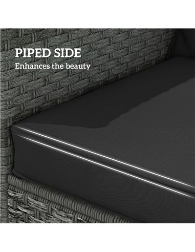 Outsunny Seat and Back Padded Cushion Set, CUSHION ONLY - Black