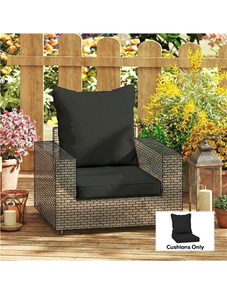 Outsunny Seat and Back Padded Cushion Set, CUSHION ONLY - Black - pic 196799 | FastDaddyshop