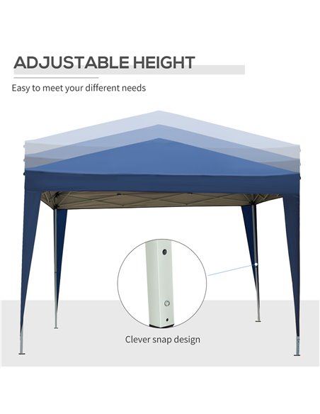 Outsunny 3 x 3 Meters Pop Up Water Resistant Gazebo Wedding Camping Party Tent Canopy Marquee with Carry Bag, Blue - pic 19680 | FastDaddyshop