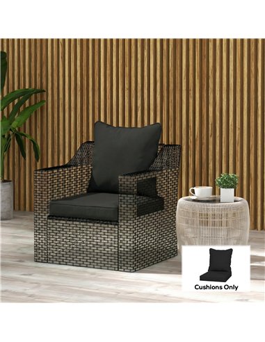 Outsunny Seat and Back Padded Cushion Set, CUSHION ONLY - Black