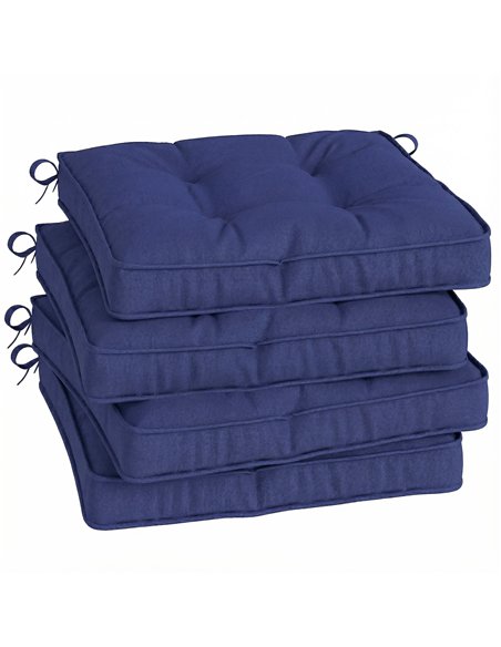 Outsunny Garden Seat Cushion with Ties, 42 x 42cm Replacement Dining Chair Seat Pad, Dark Blue - pic 196801 | FastDaddyshop