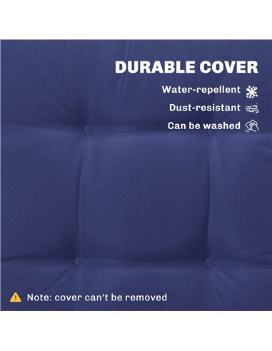 Outsunny Garden Seat Cushion with Ties, 42 x 42cm Replacement Dining Chair Seat Pad, Dark Blue