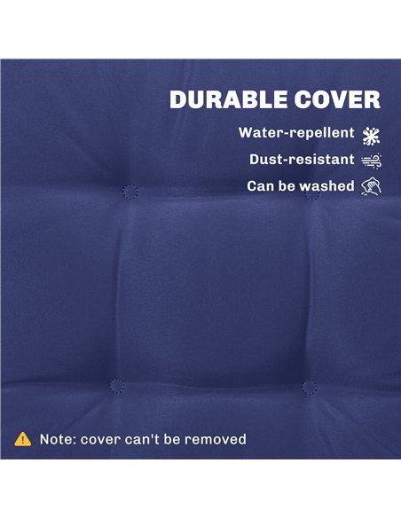 Outsunny Garden Seat Cushion with Ties, 42 x 42cm Replacement Dining Chair Seat Pad, Dark Blue - pic 196805 | FastDaddyshop