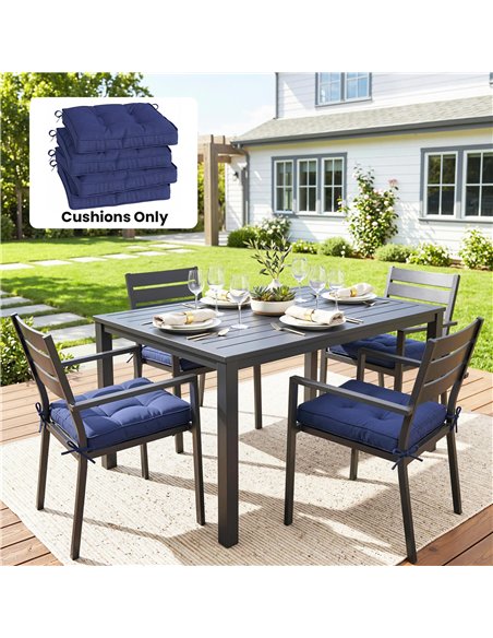 Outsunny Garden Seat Cushion with Ties, 42 x 42cm Replacement Dining Chair Seat Pad, Dark Blue - pic 196808 | FastDaddyshop