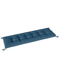 Outsunny Sun Lounger Cushion, Memory Foam Patio Chair Cushion with Ties, Outdoor Seat Pad Fits 190 x 60 cm Lounger, Blue