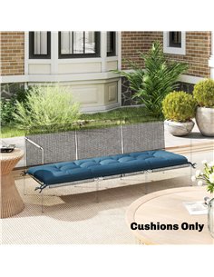 Outsunny Sun Lounger Cushion, Memory Foam Patio Chair Cushion with Ties, Outdoor Seat Pad Fits 190 x 60 cm Lounger, Blue 2