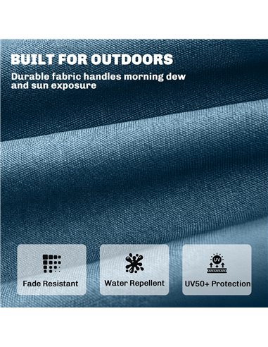 Outsunny Sun Lounger Cushion, Memory Foam Patio Chair Cushion with Ties, Outdoor Seat Pad Fits 190 x 60 cm Lounger, Blue