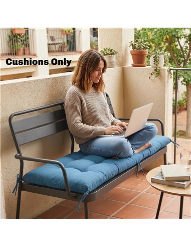 Outsunny Sun Lounger Cushion, Memory Foam Patio Chair Cushion with Ties, Outdoor Seat Pad Fits 190 x 60 cm Lounger, Blue