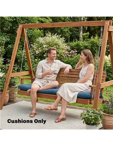 Outsunny Sun Lounger Cushion, Memory Foam Patio Chair Cushion with Ties, Outdoor Seat Pad Fits 190 x 60 cm Lounger, Blue - pic 196818 | FastDaddyshop