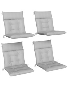 Outsunny Patio Chair Cushions Set of 4, Waterproof Non-Slip Lounge Chair Cushions, 112x53cm, Light Grey
