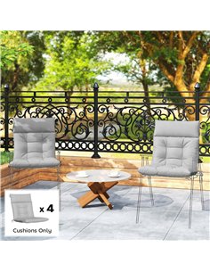 Outsunny Patio Chair Cushions Set of 4, Waterproof Non-Slip Lounge Chair Cushions, 112x53cm, Light Grey 2