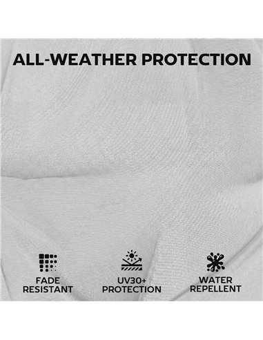 Outsunny Patio Chair Cushions Set of 4, Waterproof Non-Slip Lounge Chair Cushions, 112x53cm, Light Grey